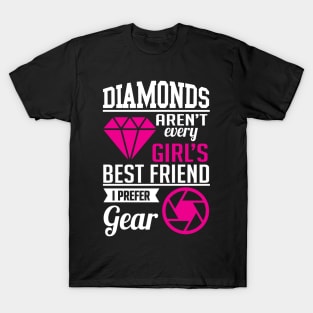 Diamonds photographer gear (white) T-Shirt